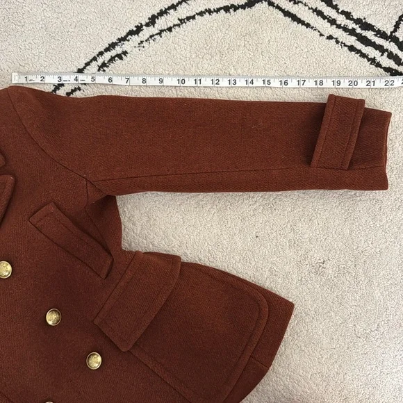 J. Crew Women's Red Brown Double-Breasted Coat - Picture 7 of 10